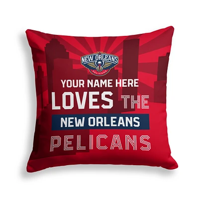 Pegasus New Orleans Pelicans 18" x 18" City Skyline Personalized Decor Pillow