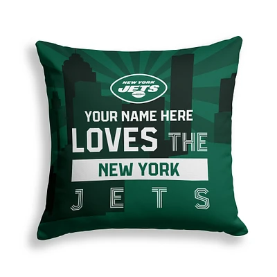 Pegasus New York Jets 18" x 18" City Skyline Personalized Decor Pillow