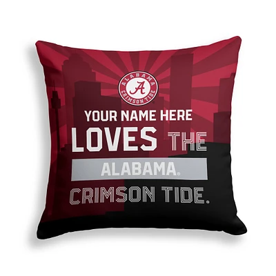 Pegasus Alabama Crimson Tide 18" x 18" City Skyline Personalized Decor Pillow