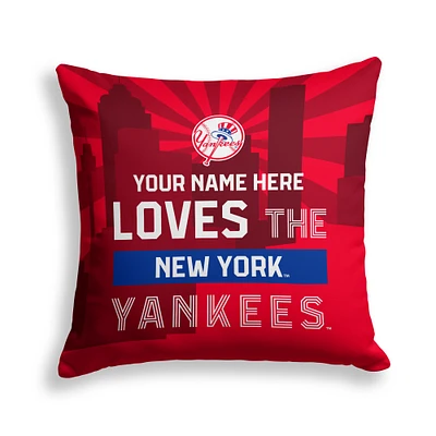 Pegasus New York Yankees 18" x 18" City Skyline Personalized Decor Pillow