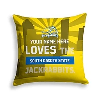 Pegasus South Dakota State Jackrabbits 18" x 18" City Skyline Personalized Decor Pillow