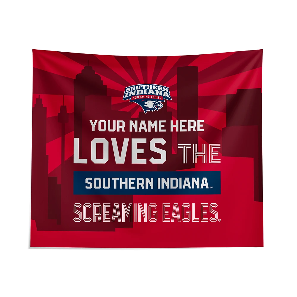 Pegasus Southern Indiana Screaming Eagles 51" x 60" City Skyline Personalized Wall Tapestry