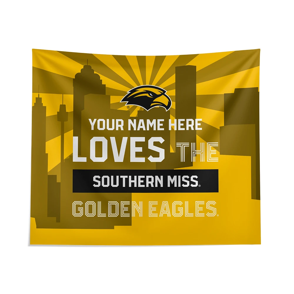 Pegasus Southern Miss Golden Eagles 51" x 60" City Skyline Personalized Wall Tapestry
