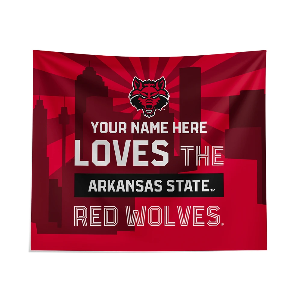 Pegasus Arkansas State Red Wolves 51" x 60" City Skyline Personalized Wall Tapestry