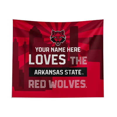 Pegasus Arkansas State Red Wolves 51" x 60" City Skyline Personalized Wall Tapestry