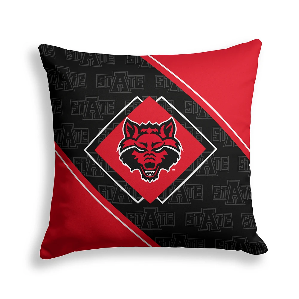Pegasus Arkansas State Red Wolves 18" x 18" Diamond Boxed Decor Pillow