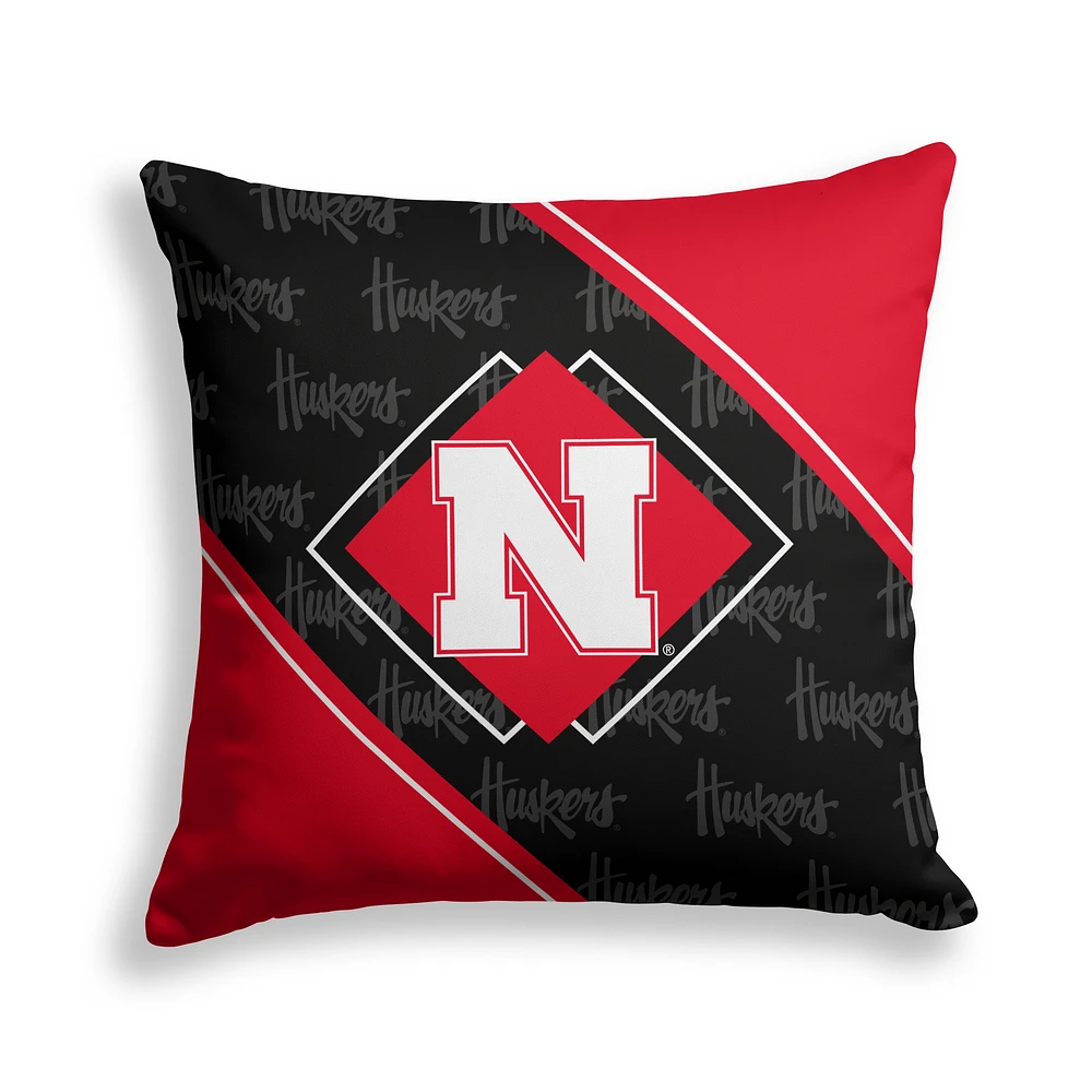 Pegasus Nebraska Huskers 18" x 18" Diamond Boxed Decor Pillow