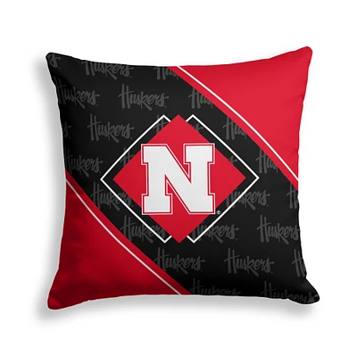 Pegasus Nebraska Huskers 18" x 18" Diamond Boxed Decor Pillow
