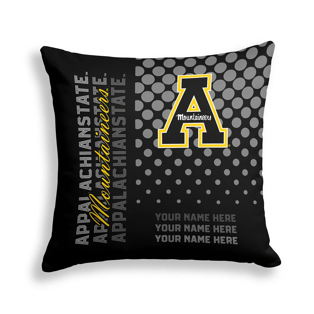 Pegasus Appalachian State Mountaineers 18" x 18" Script Dot Fade Personalized Decor Pillow