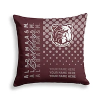 Pegasus Alabama A&M Bulldogs 18" x 18" Script Dot Fade Personalized Decor Pillow