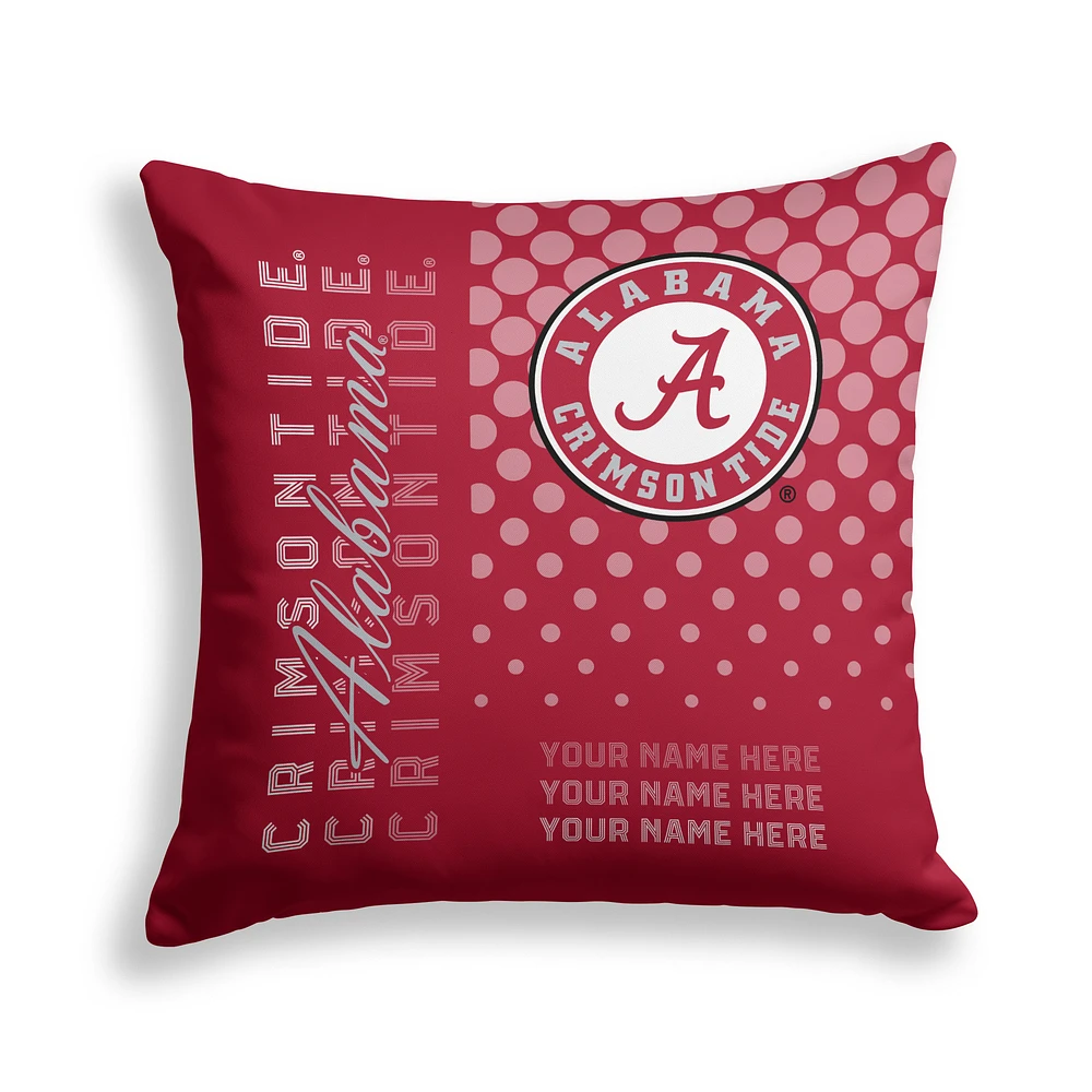 Pegasus Alabama Crimson Tide 18" x 18" Script Dot Fade Personalized Decor Pillow