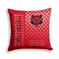 Pegasus Arkansas State Red Wolves 18" x 18" Script Dot Fade Personalized Decor Pillow