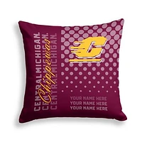 Pegasus Central Michigan Chippewas 18" x 18" Script Dot Fade Personalized Decor Pillow