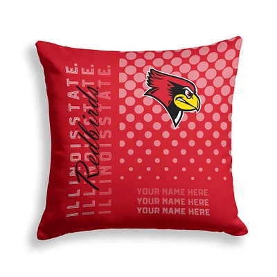Pegasus Illinois State Redbirds 18" x 18" Script Dot Fade Personalized Decor Pillow