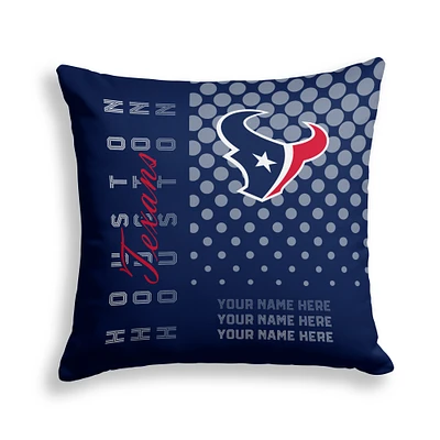 Pegasus Houston Texans 18" x 18" Script Dot Fade Personalized Decor Pillow