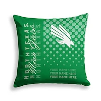 Pegasus North Texas Mean Green 18" x 18" Script Dot Fade Personalized Decor Pillow