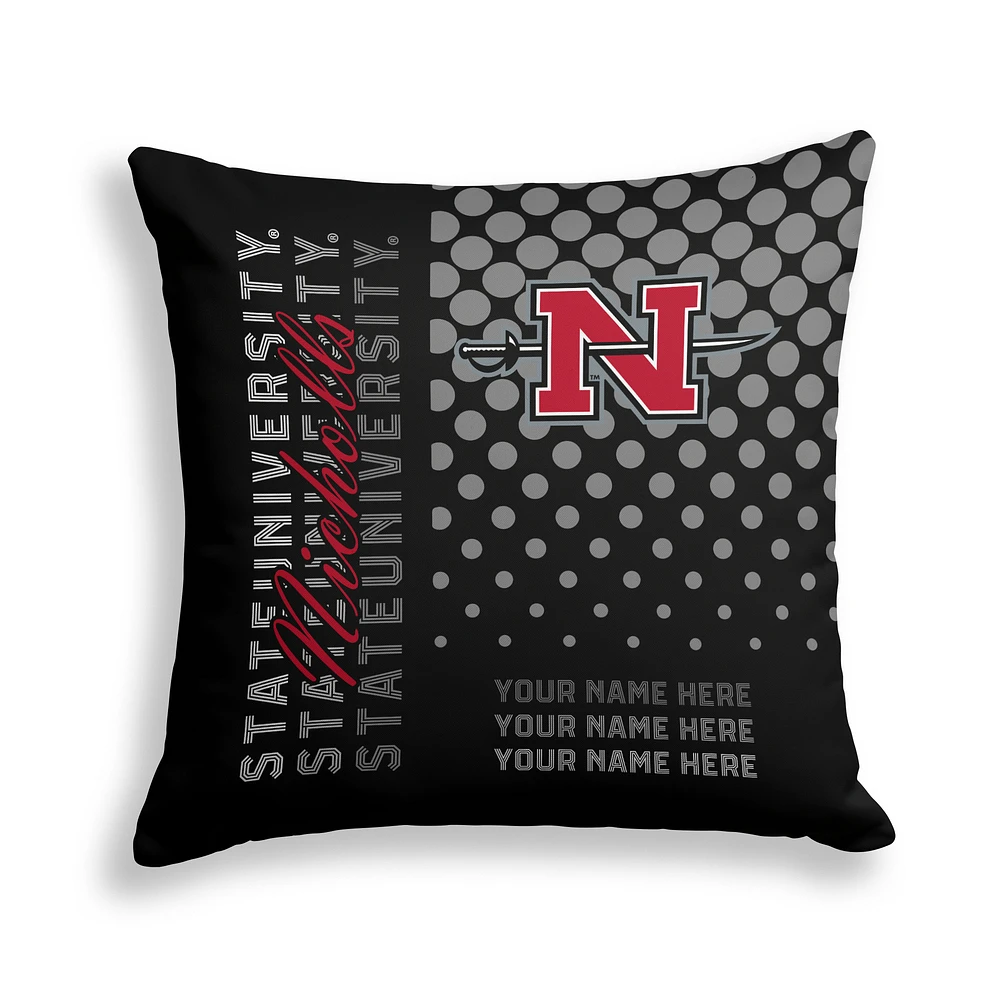 Pegasus Nicholls State Colonels 18" x 18" Script Dot Fade Personalized Decor Pillow