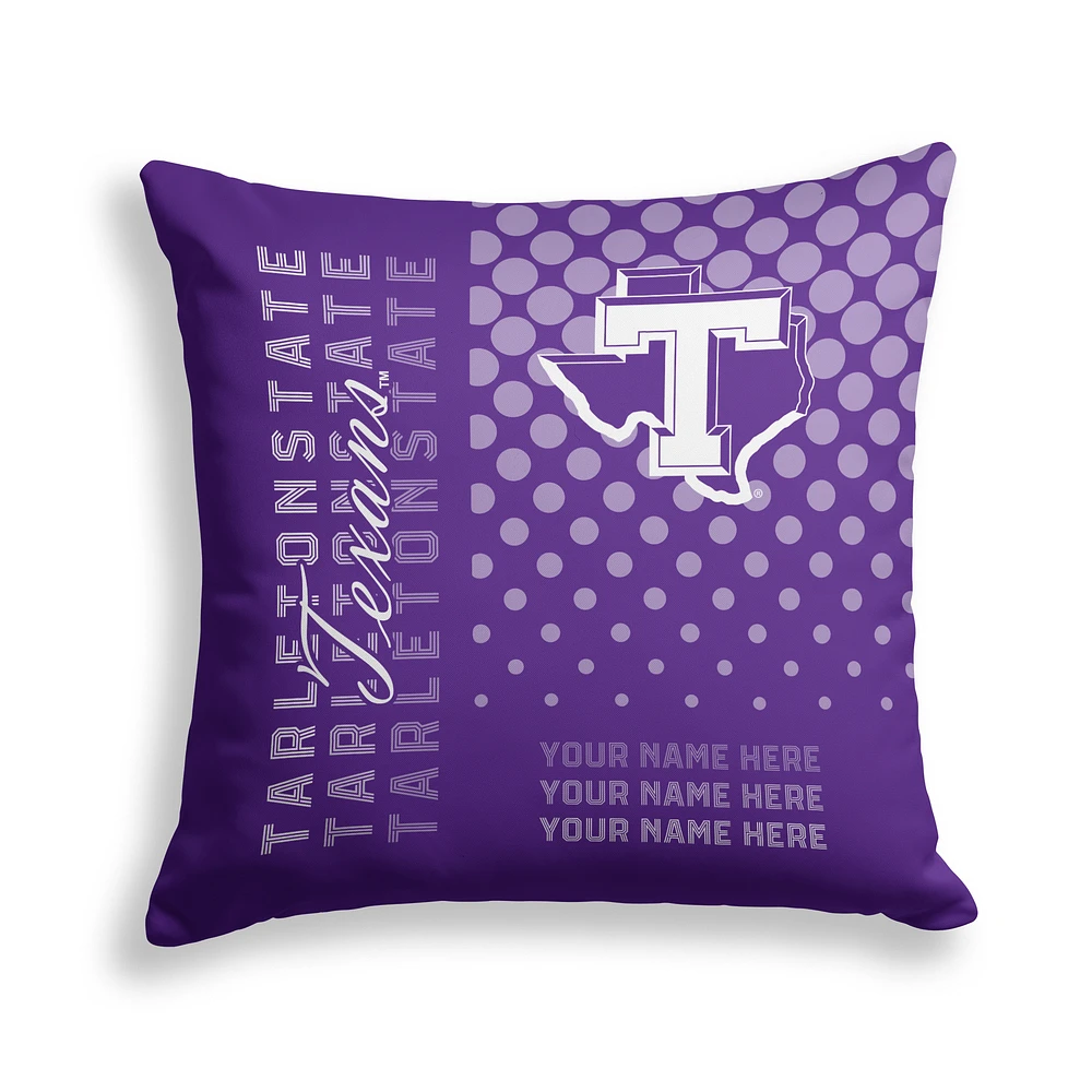 Pegasus Tarleton State Texans 18" x 18" Script Dot Fade Personalized Decor Pillow