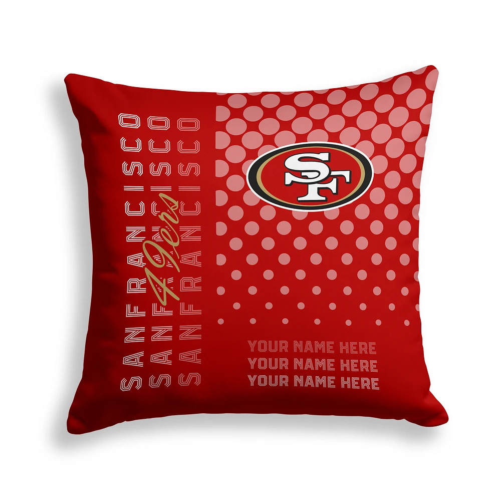 Pegasus San Francisco 49ers 18" x 18" Script Dot Fade Personalized Decor Pillow