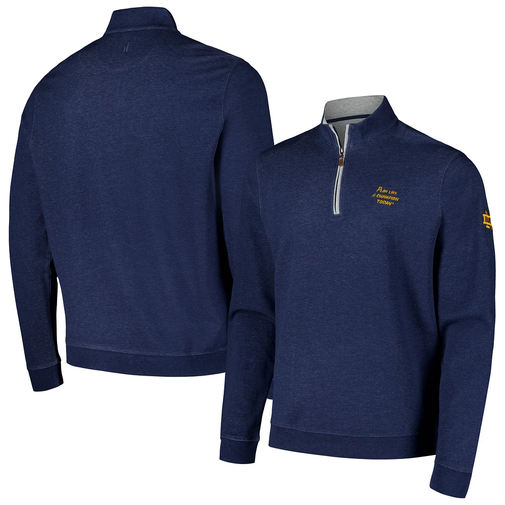 Men's johnnie-O Navy Notre Dame Fighting Irish Sully Tri-Blend Quarter-Zip Sweatshirt