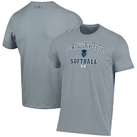 Men's Under Armour Gray Howard Bison Arch Softball Performance T-Shirt
