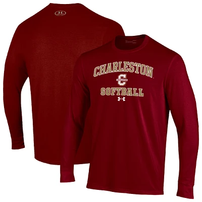 Men's Under Armour Maroon Charleston Cougars Arch Softball Performance Long Sleeve T-Shirt