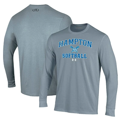 Men's Under Armour Gray Hampton Pirates Arch Softball Performance Long Sleeve T-Shirt