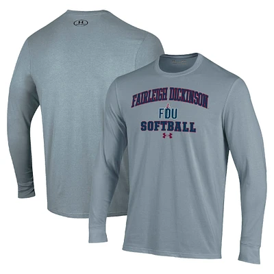 Men's Under Armour Gray Fairleigh Dickinson Knights Arch Softball Performance Long Sleeve T-Shirt