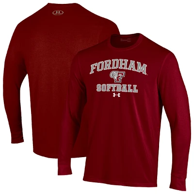 Men's Under Armour Maroon Fordham Rams Arch Softball Performance Long Sleeve T-Shirt