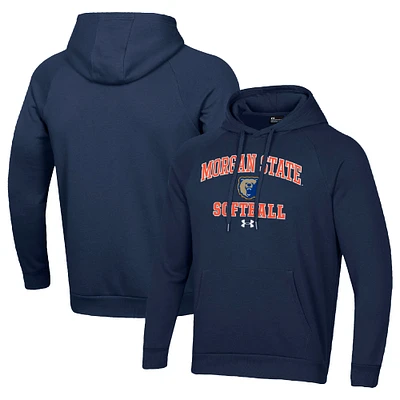 Men's Under Armour Navy Morgan State Bears All Day Arch Softball Raglan Pullover Hoodie