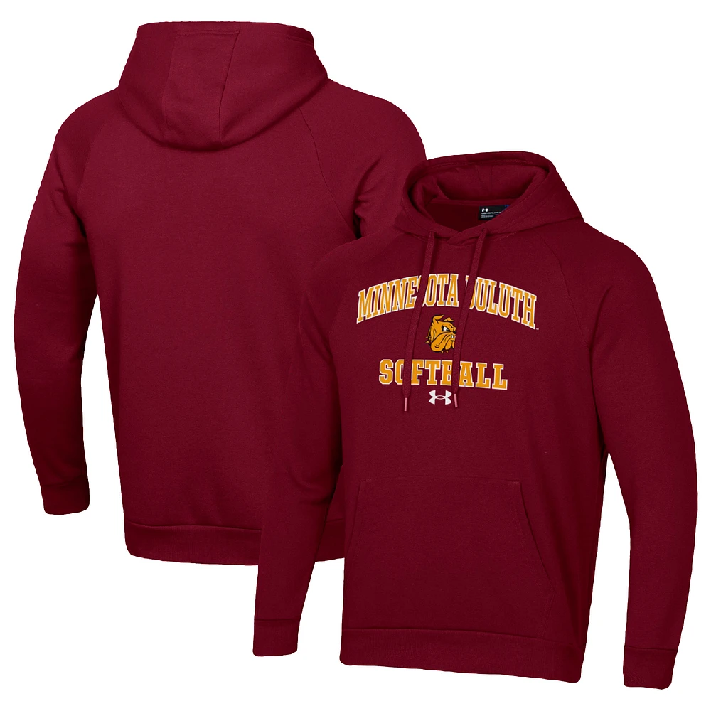 Men's Under Armour Maroon Minnesota Duluth Bulldogs All Day Arch Softball Raglan Pullover Hoodie