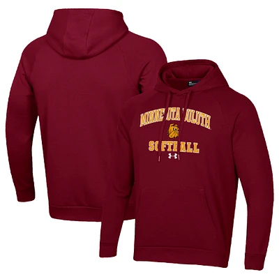 Men's Under Armour Maroon Minnesota Duluth Bulldogs All Day Arch Softball Raglan Pullover Hoodie