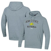 Men's Under Armour Gray Bowie State Bulldogs All Day Arch Softball Raglan Pullover Hoodie