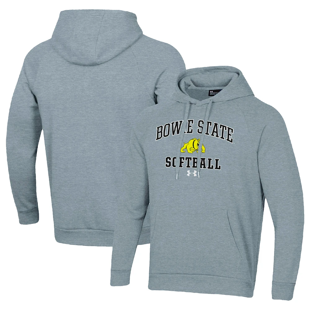 Men's Under Armour Gray Bowie State Bulldogs All Day Arch Softball Raglan Pullover Hoodie