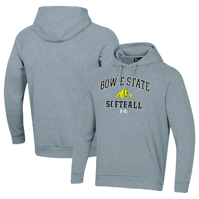 Men's Under Armour Gray Bowie State Bulldogs All Day Arch Softball Raglan Pullover Hoodie