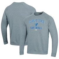 Men's Under Armour Georgia State Panthers All Day Arch Softball Fleece Raglan Pullover Sweatshirt