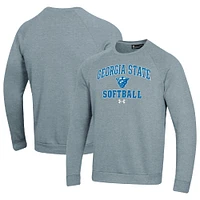 Men's Under Armour Georgia State Panthers All Day Arch Softball Fleece Raglan Pullover Sweatshirt
