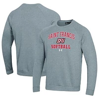 Men's Under Armour Red Saint Francis Flash All Day Arch Softball Fleece Raglan Pullover Sweatshirt