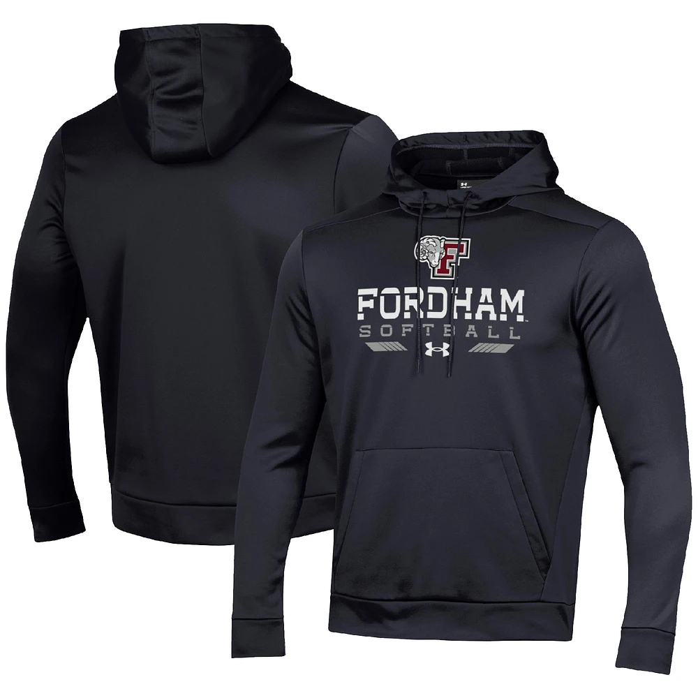 Men's Under Armour Black Fordham Rams Softball Pullover Hoodie