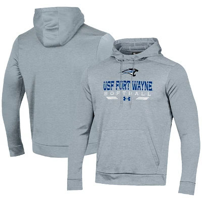 Men's Under Armour Gray Saint Francis Cougars Softball Pullover Hoodie