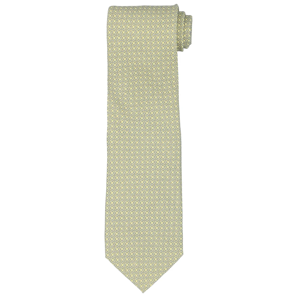 Vineyard Vines Yellow Kentucky Derby Horse Bit Silk Tie