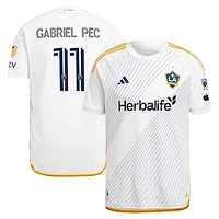 Men's adidas Gabriel Pec White LA Galaxy 2024 Angelino Kit Authentic Player Jersey