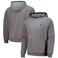 Men's  Columbia Gray Michigan State Spartans Flanker Fleece Pullover Hoodie