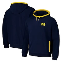 Men's  Columbia Navy Michigan Wolverines Flanker Fleece Pullover Hoodie