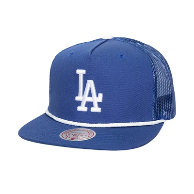 Men's Mitchell & Ness Royal Los Angeles Dodgers Rope Trucker Snapback Hat