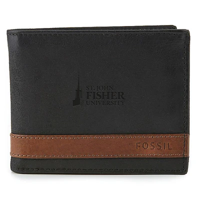 Fossil Black St. John Fisher Cardinals Quinn Flip ID Bifold Wallet
