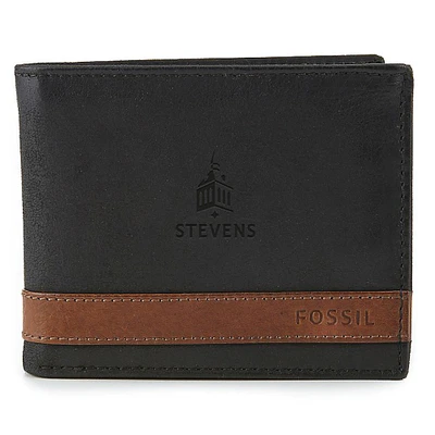 Fossil Black Stevens Institute of Technology Ducks Quinn Flip ID Bifold Wallet