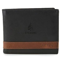 Fossil Black Stevens Institute of Technology Ducks Quinn Flip ID Bifold Wallet