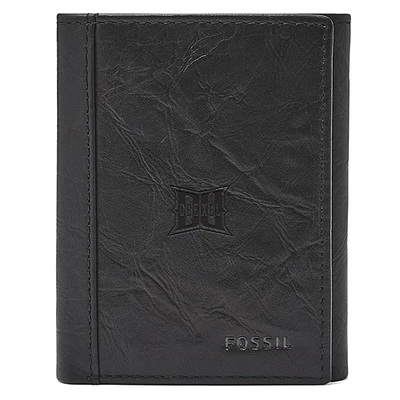 Fossil Black Drexel Dragons Neel Extra Capacity Trifold Wallet