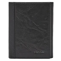 Fossil Black Eckerd Tritons Neel Extra Capacity Trifold Wallet